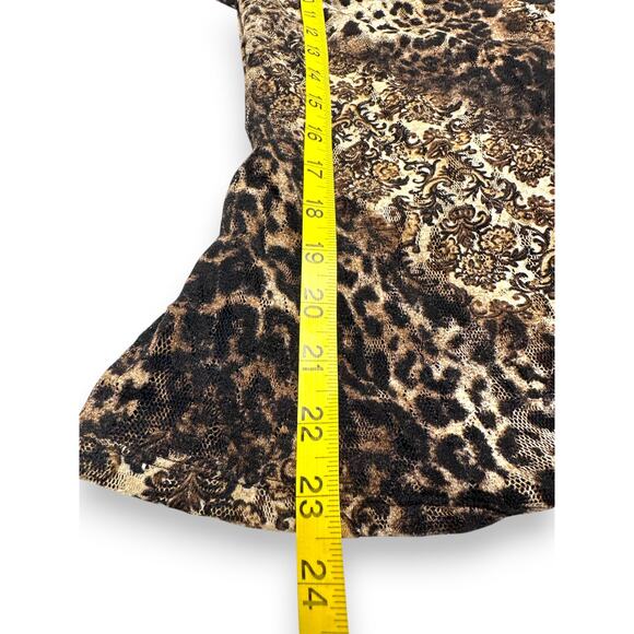 Chicos Leopard & Baroque Print V Neck 3/4 Sleeve Top size medium - Picture 5 of 7